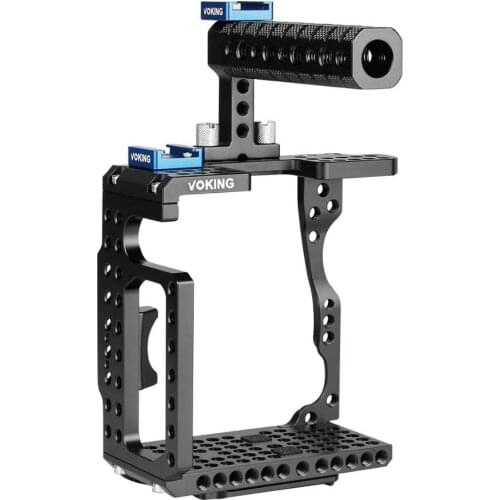 Voking Aluminum Alloy VK-5D4K Camera Video Cage & Top Handle with Detachable and Handle Quick Release Plate for Canon 5D3 5D4