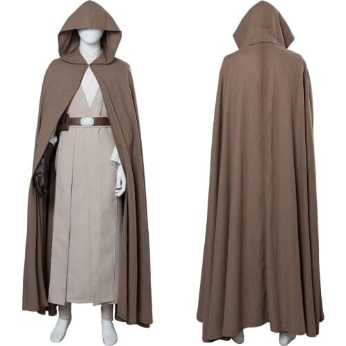 Jedi Knight Luke Skywalker Cosplay Costume Hooded Cloak+Tabard+Shirt+Vest+Pants Halloween Carnival Full Set