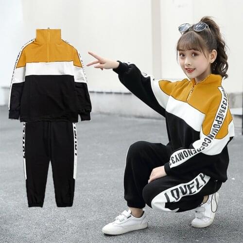 Girl Autumn Winter Sports Clothes Costume Outfit Suit Kids Tracksuit Clothing Set Kids Korean Sweater Tracks Teen Casual Sports