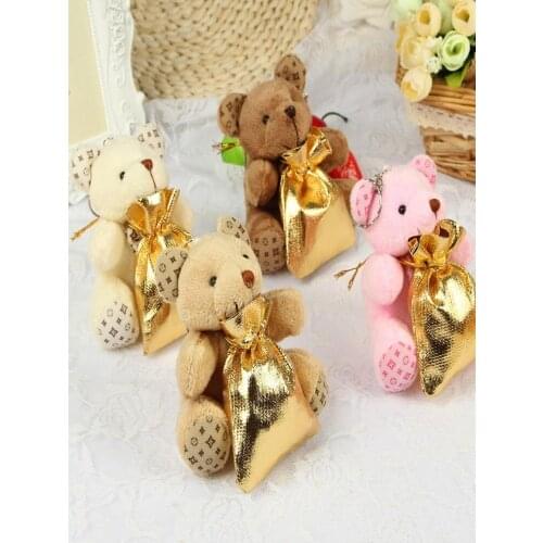 Creative Little Bear With Backpack Wedding Candy Bags For Baby Shown Wedding Decorations Party Favors Supplies 4 Colors
