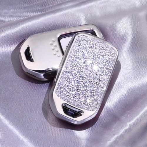 Fashion Luxury Diamond Crystal Shining Car Key Case Cover For Honda Hrv Civic2017 Accord2003-2007 Cr-v Freed Piloo Auto KeyShell