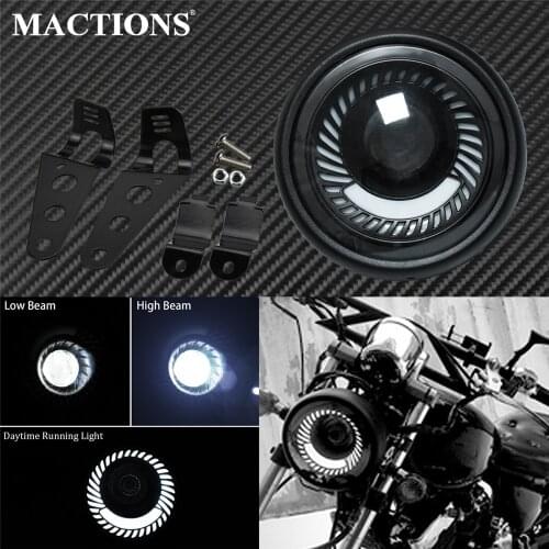 Motorcycle 6.5 Headlight LED Retro Vintage Fog High Low Beam Headlamp Daytime Running Light Bracket Cafe Racer For Harley