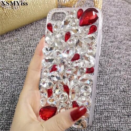 XSMYiss For Samsung A9 A8 A6 PLUS A50 A70 A80 j5 j7 2017 j6 j8 2018 Phone Case Luxury Bling Rhinestone Diamond Crystal Soft Case