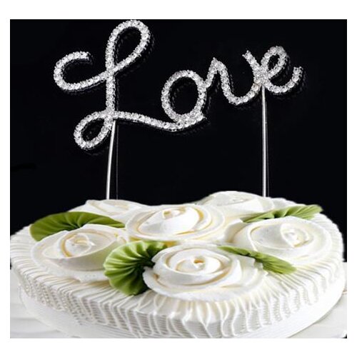 Love Letter Rhinestone Wedding Birthday Party Anniversary Cake Topper Party Supplies Cake Accessory Decoration Dinner Decor gift