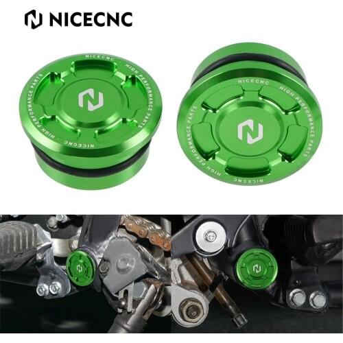 NiceCNC Frame Plugs Protector Swing Arm Covers Swing Arm Frame Plugs Caps Protector Aluminum For Kawasaki KLR650 87-22