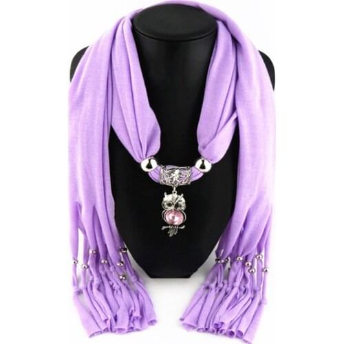 New Charms winter Scarf Necklaces tassel bead Vintage Owl Pendant scarf Necklaces Women Scarf Necklaces Jewelry Wholesale Bijoux
