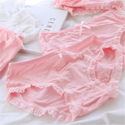 New 4Pcs/Lot Girl Panties Underwear Lace Briefs Cotton Lingerie Soft 0Comfortable Bowknot Cartoon Panty Wholesale 801-1-4