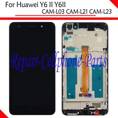New Black Full LCD DIsplay + Touch Screen Digitizer + Frame Cover Assembly For Huawei Y6 II Y6II CAM-L03 CAM-L21 CAM-L23