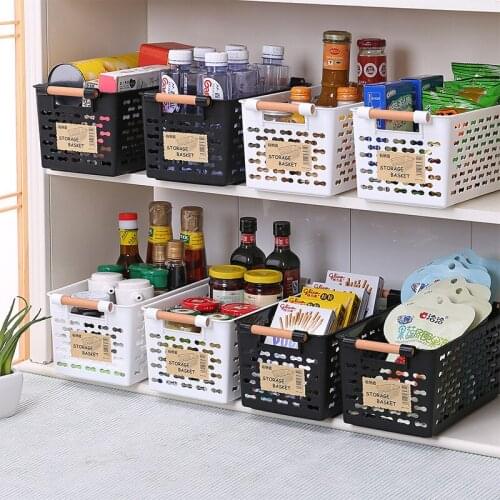 Plastic Storage Basket Sort Out Storage Basket Bathroom Desktop Cosmetic Small Basket Multifunction Kitchen Storage Box