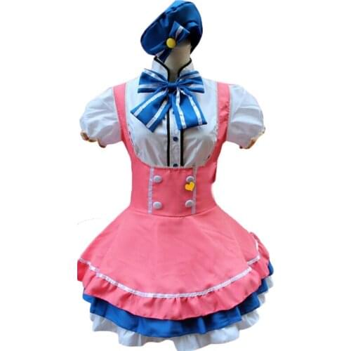 Minami Kotori Candy Maid Dress Cosplay Womens Sexy Pink Sailor Moon Costume Cosplay For Girl Halloween Game Stage Maid Costumes