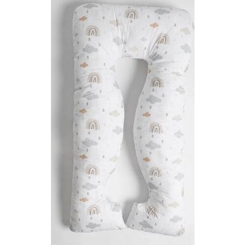 Pregnancy Pillow 100% Cotton Fabric U-Shape Full Body Pillow and Maternity Support for Back,Hips, Legs, Belly for Pregnant Women