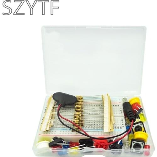 Portable Kit Resistor Jumper Wires Breadboard Switch Key LDR Battery Connector Handy Starter Kit for arduino UNO R3