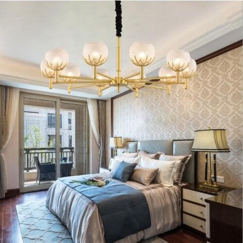 Postmodern American all-copper magic bean molecular glass ball designer model room living room dining room decoration light