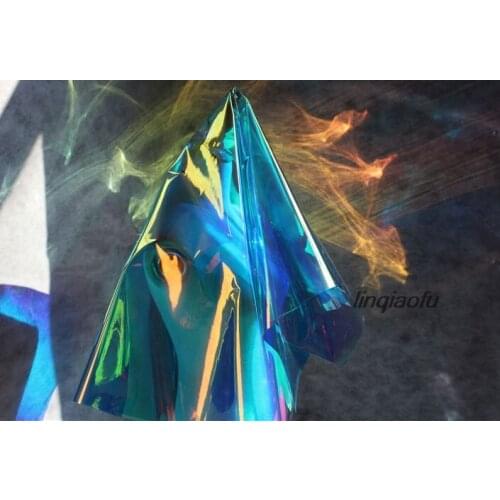 Transparent Symphony Blue Laser Colorful Fluorescent Clothing Fantasy Fabric High-end laser clothing fabric