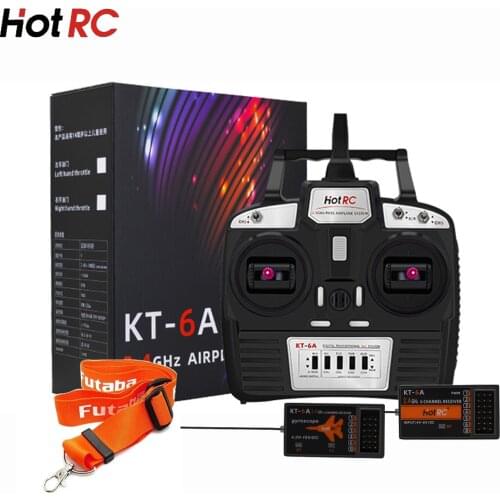 RC Transmitter,Hotrc KT-6A 2.4G 6CH RC Transmitter & 6CH Receiver For Rc Airplane DIY KT Board Machine FPV Drone