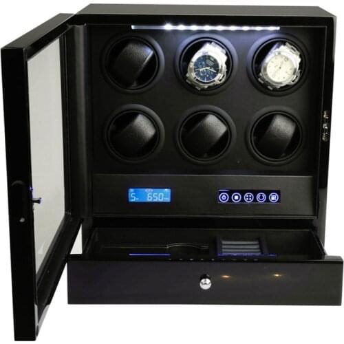 Luxury Watch Winder Automatic Watch Display for 6 Watches with Remote Control Y