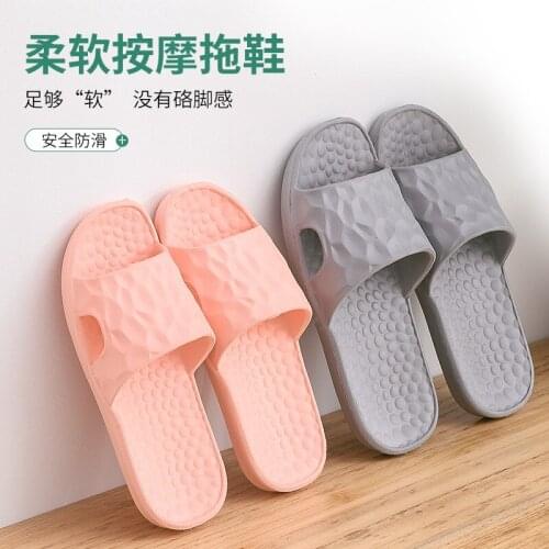 Mens antiskid summer home summer indoor slippers bathroom home couple soft sole simple straight line female sandals