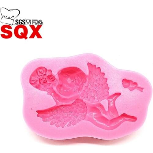 Bouquet little angel shape Silicone Fondant Mold For Cake Decor Baking Mold Christmas Moule Baking Chocolate Silicone SQ15221