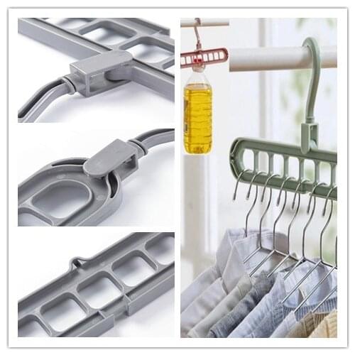 9 Holes Folding Clothes Hangers For Clothes Drying Rack Multi-function Clothes Rack Closet Organizer Clothes Storage Organizer