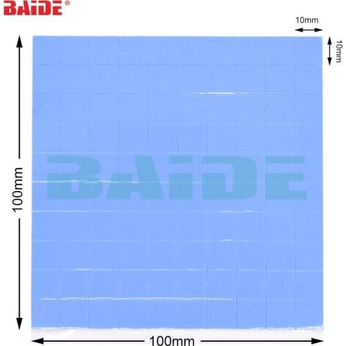High Quality 10mm*10mm*1mm 100 pcs Thermal Pad GPU CPU Heatsink Cooling Conductive Silicone Pad No Cut 100 x 100 x 0.5mm