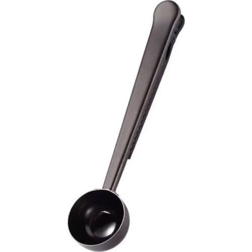 Two-in-one Stainless Steel Coffee Spoon Sealing Clip Kitchen Gold Accessories Recipient Cafe Expresso Cucharilla Decoration