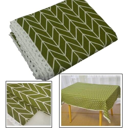 Green Linen Cotton Lace Printed Home Table Cloth Wedding Hotel Christmas Tablecloth DIY House Sofa Decor Cover Support Custom