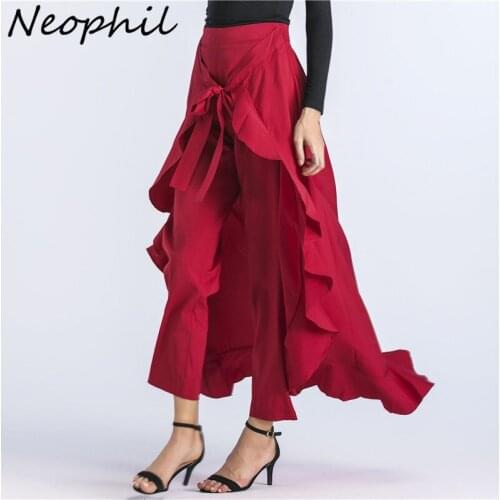 Neophil 105cm Vintage Ruffles Asymmetrical Long Maxi Womens Skirts Floor Length High Waist Muslim Saia Longa Jupe Longue MS1705