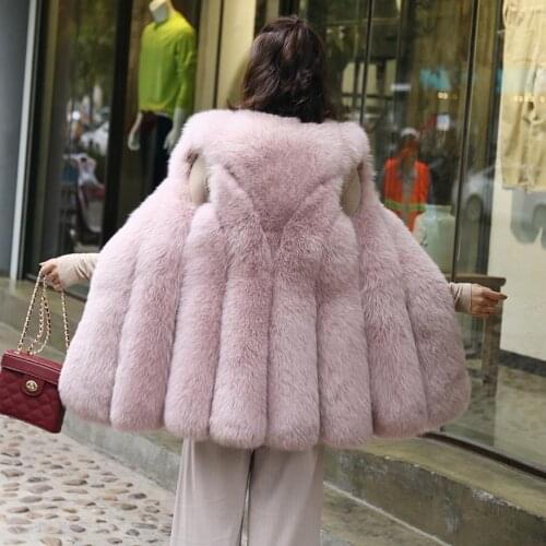 S-2XL Faux Fox Fur Vest Coat Fake Fur Waistcoat Sleeveles Patchwork Luxury Faux Fur Vest Winter Women Plus Size Outwear L1722
