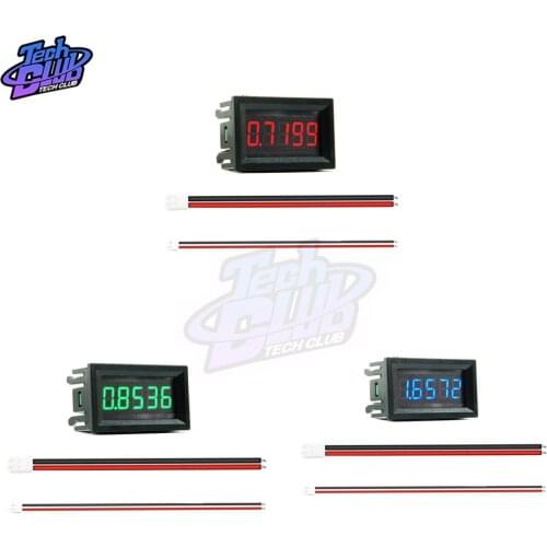 0.56 Inch 4 Wires 5 Digits 0-3.0000A 3A Ammeter Red Blue Green Digital Display Current Panel Meter Tester Dropship