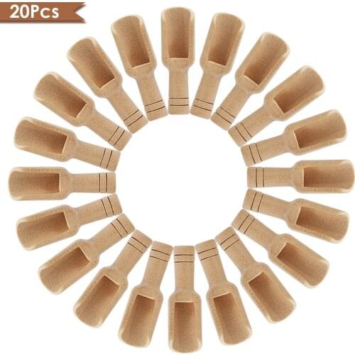 10/20pcs Mini Wooden Round Handle Scoop Teaspoon Small Salt Shovel Milk Powder Scoops Wood Condiment Spoons Coffee Sugar Spoon