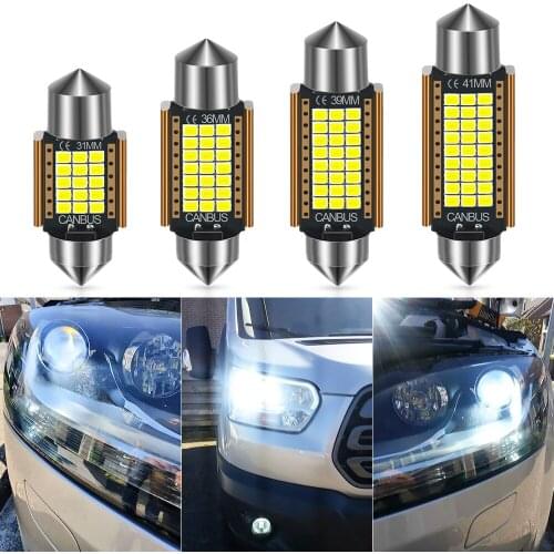 10pcs Festoon C5W 31/36/39/ 41mm 2016smd LED Canbus For car Bulb Interior Reading Light License Plate Lamp White 12V Free Error
