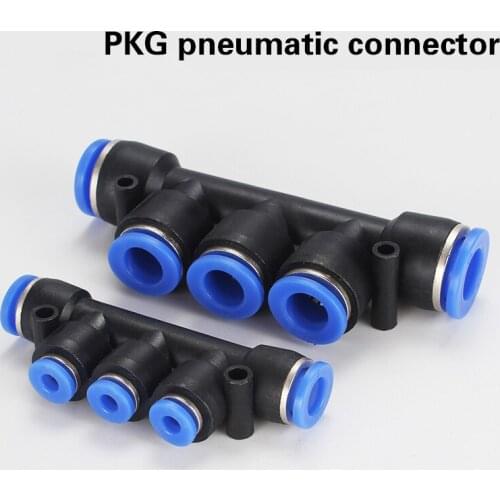 10PCS Pneumatic quick connector quick plug tracheal plastic connector five-way PKG6-4 PKG8-6 PKG10-6 PKG12-10 variable diameter
