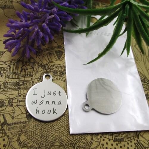 20pcs--"Rug Hooking I just wanna hook"stainless steel charms 5 styles for choosing DIY Charms for necklace bracelets