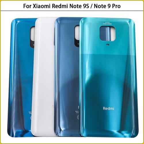 10PCS For Xiaomi Redmi Note 9S Battery Cover Door Rear Housing Case Glass Panel Note 9 Pro Back Cover Replacement