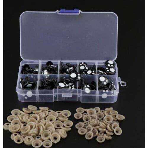 100 Pack Mixed Sizes Safety Eyes Plastic Safety Eyes Plastic Eyes with Washers