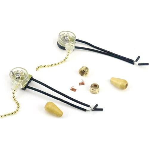 250V DIY Wall Light Pull Switch Home Ceiling Fan Lamp Universal Pull Chain Cord Switch Set Replacement Tool 3*2.2*1.6cm