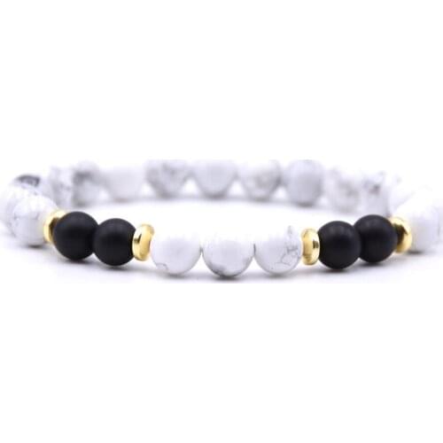 Spectrolite Charms Stone Bracelet With 4pcs Matte Black Man Fashion Women Gift For Bracelets