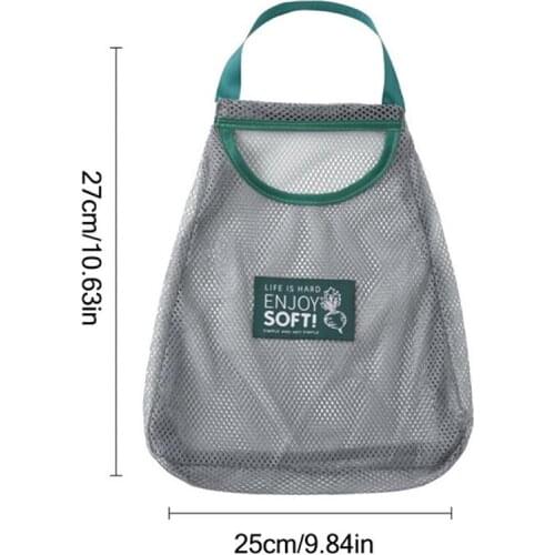 Hot 1PC Reusable Kitchen Fruit Vegetable Garlic Onion Hanging Storage Polyester Bag Breathable Mesh Bags Organizer Dropshipping