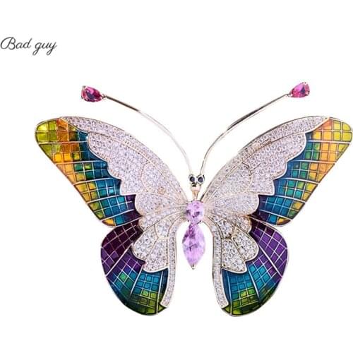 Colored Enamel Brooches Insect Butterfly Jewelry Fasion Pin for Womens Clothes Scarf Buckle Garment Accessories Pin Gift