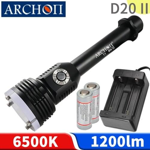 D20 II 1200lumen diving flashlight Adventure diving torch waterproof 100m diving lighting dive video photoraphy dive fill lights