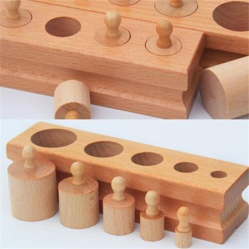 Wooden Toys Puzzle Montessori Educational Cylinder Socket Toy Childern Development Practice Senses Puzzle Math Brain Teaser Kids