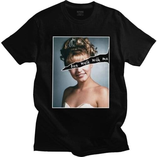 Retro Twin Peaks T Shirt for Men Laura Palmer Fire Walk With Me T-Shirt Short Sleeves Cotton Tee Tops David Lynch Tshirt Gift