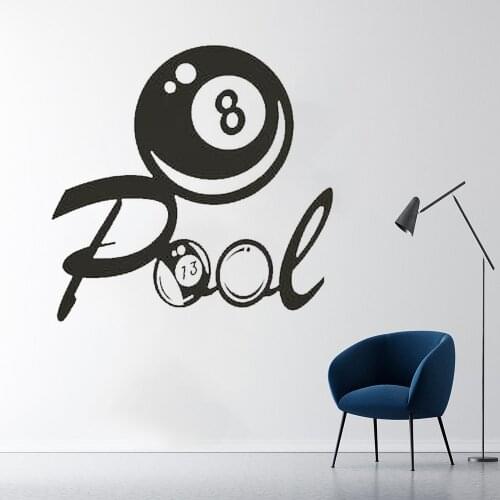 Pool Room Billiard Poolroom Interior Idea Art Stickers Mural For Play Room Club Vinyl Wall Decals Wall Interior ov444