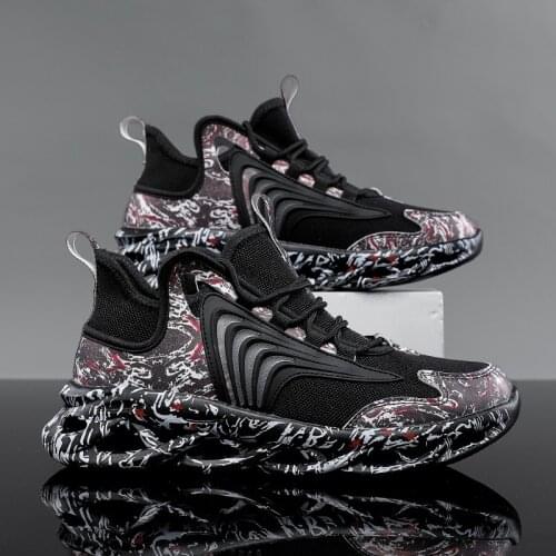 Summer 2021 Graffiti Sneaker Men Shoes Breathable Platform Men Sneakers Tenis Luxury Shoes High-top Trainers Zapatillas Hombre