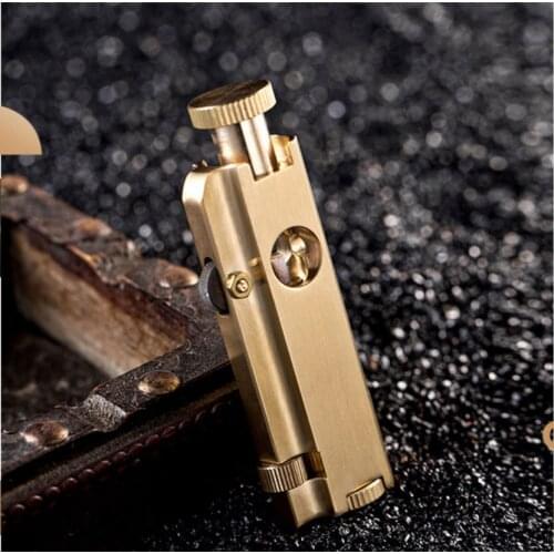 CNC Handmade Retro Trench Brass armor kerosene lighter Creative Mens Smoking pipe gift