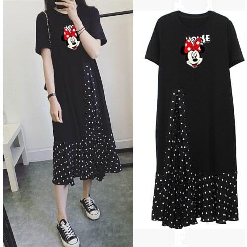 Disney Mickey mouse summer short-sleeved dress cartoon girl Minnie T-shirt skirt