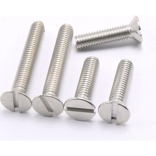 M8x(12 16 18 20 25 30 35 40 45-100mm Length) Slotted screws countersunk flat head screw one font slot bolt 304 stainless steel