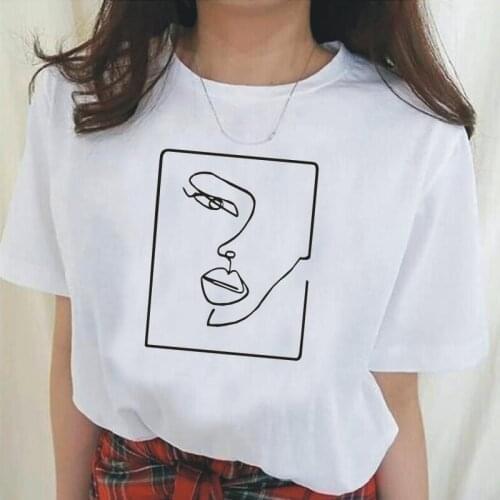 Fashion Hand Painted Print Tee Shirt Femme Summer Short Sleeve Hipster Tshirt Women Tops Casual Plus Size Funny Women T Shirt