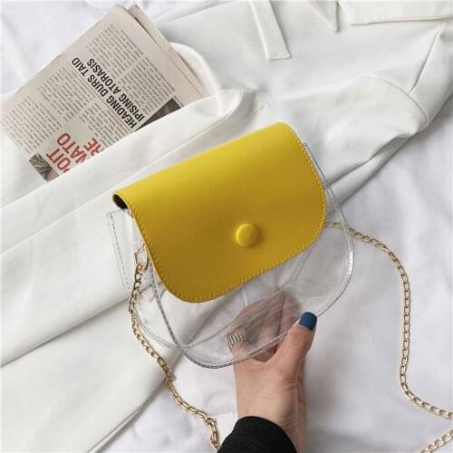 Fashion Women Transparent Shoulder Bags Jelly Leather Crossbody Bags Female Casual Ladies New Purse Luxury Chain Evening Clutch
