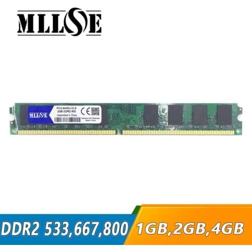 MLLSE 1g 2g 4g DDR2 533 667 800 533mhz 667mhz 800mhz DIMM DDR2 RAM 1GB 2GB 4GB Memory Memoria Motherboard Desktop PC Computer